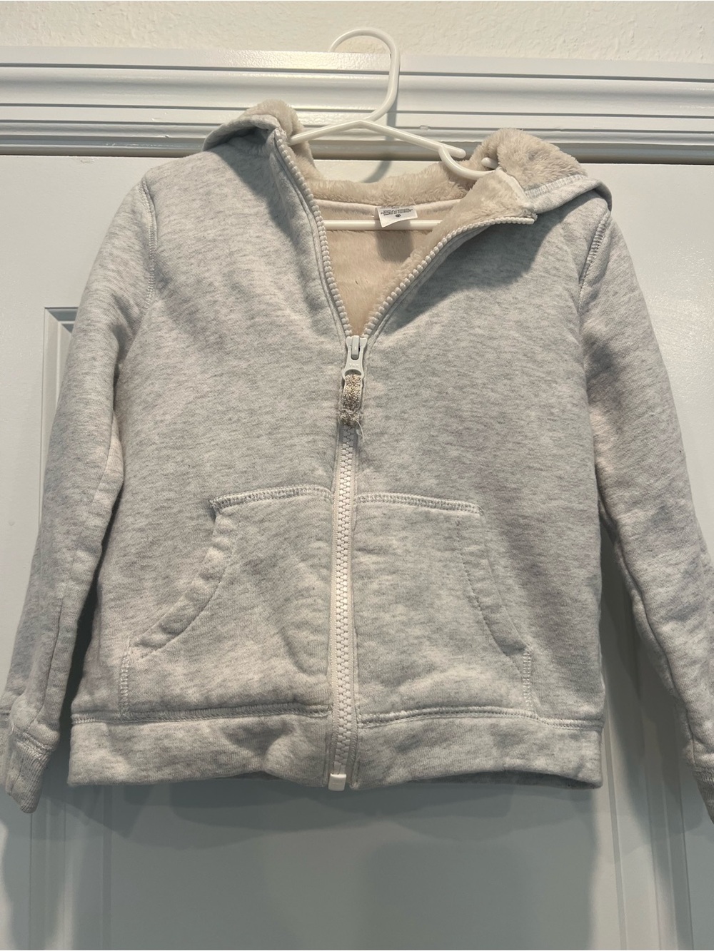 Carter’s Girls Hooded Zip Lined Jacket - Light Gray - 5T